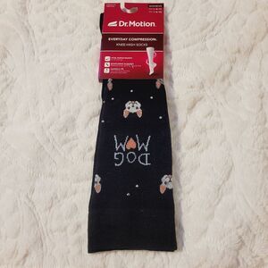 Dr Motion Dog Mom Mild Compression Everyday Knee Socks Size 9-11 Shoe 4-10 New